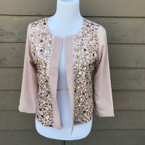 ☀️☀️☀️ 4/$20 Gap sweet sequined nude open jacket